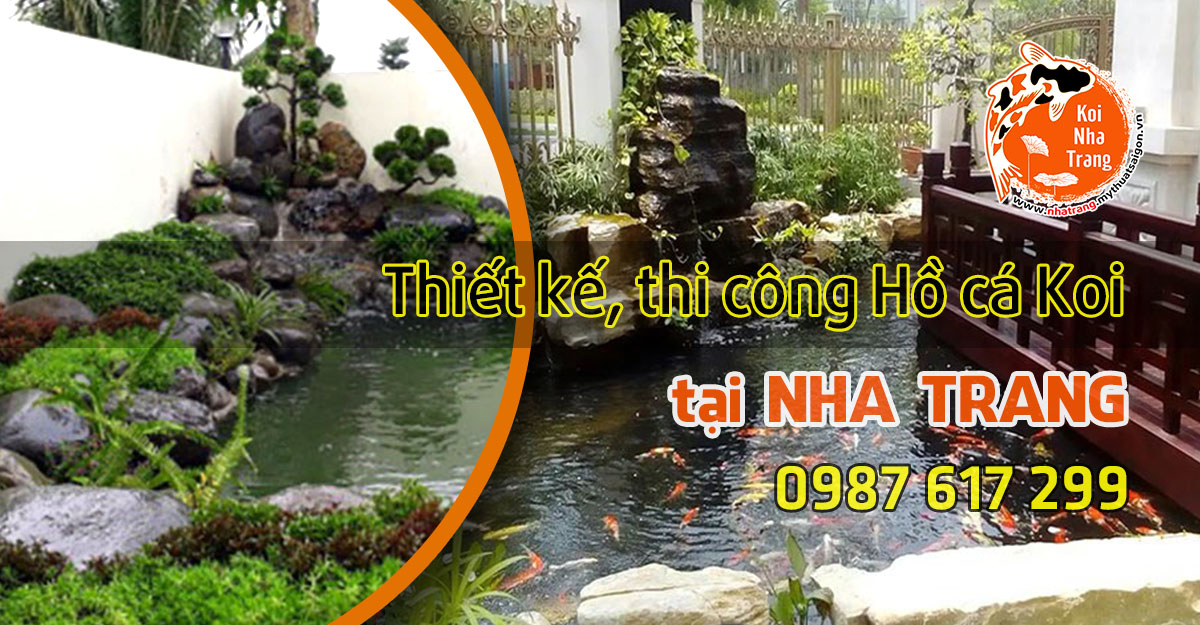 Thiết kế hồ cá koi cho biệt thự đẹp với phong cách hiện đại tại Nha Trang